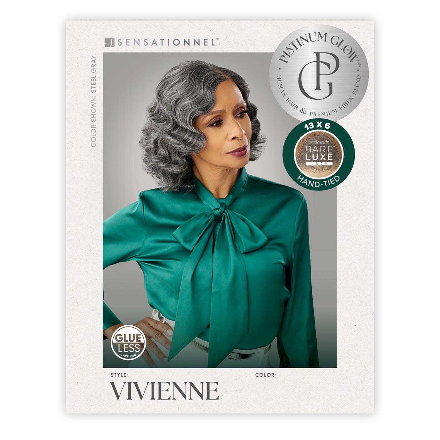 Sensationnel Human Hair Blend Lace Front Wig BareLace Glueless 13X6 Platinum Glow Vivienne