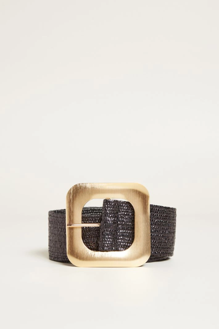 Raffia belt - BLACK