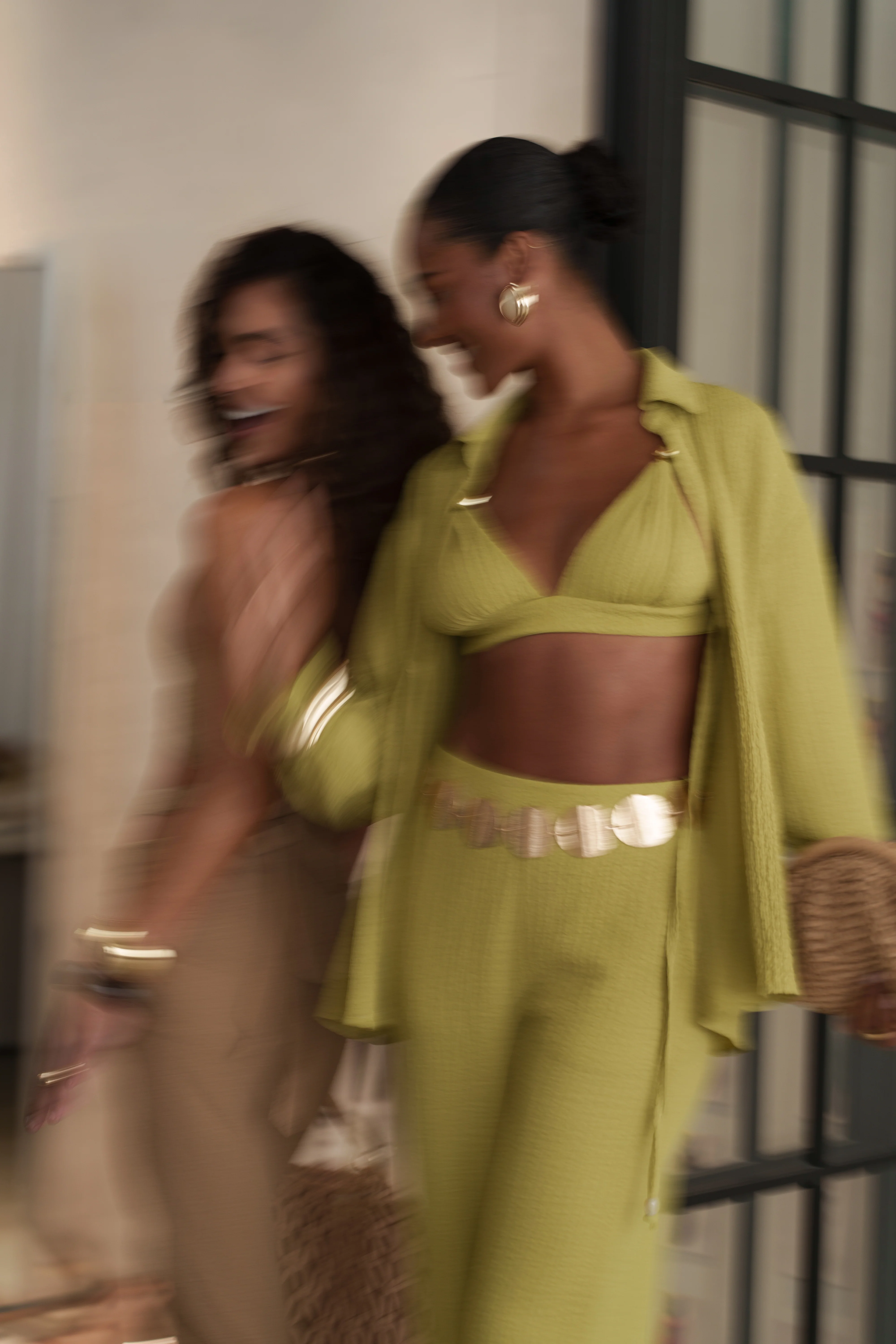Lime Dockside Crepe Knit Bralette