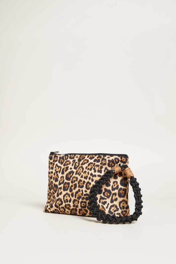 Animal print envelope bag - BROWN BLACK