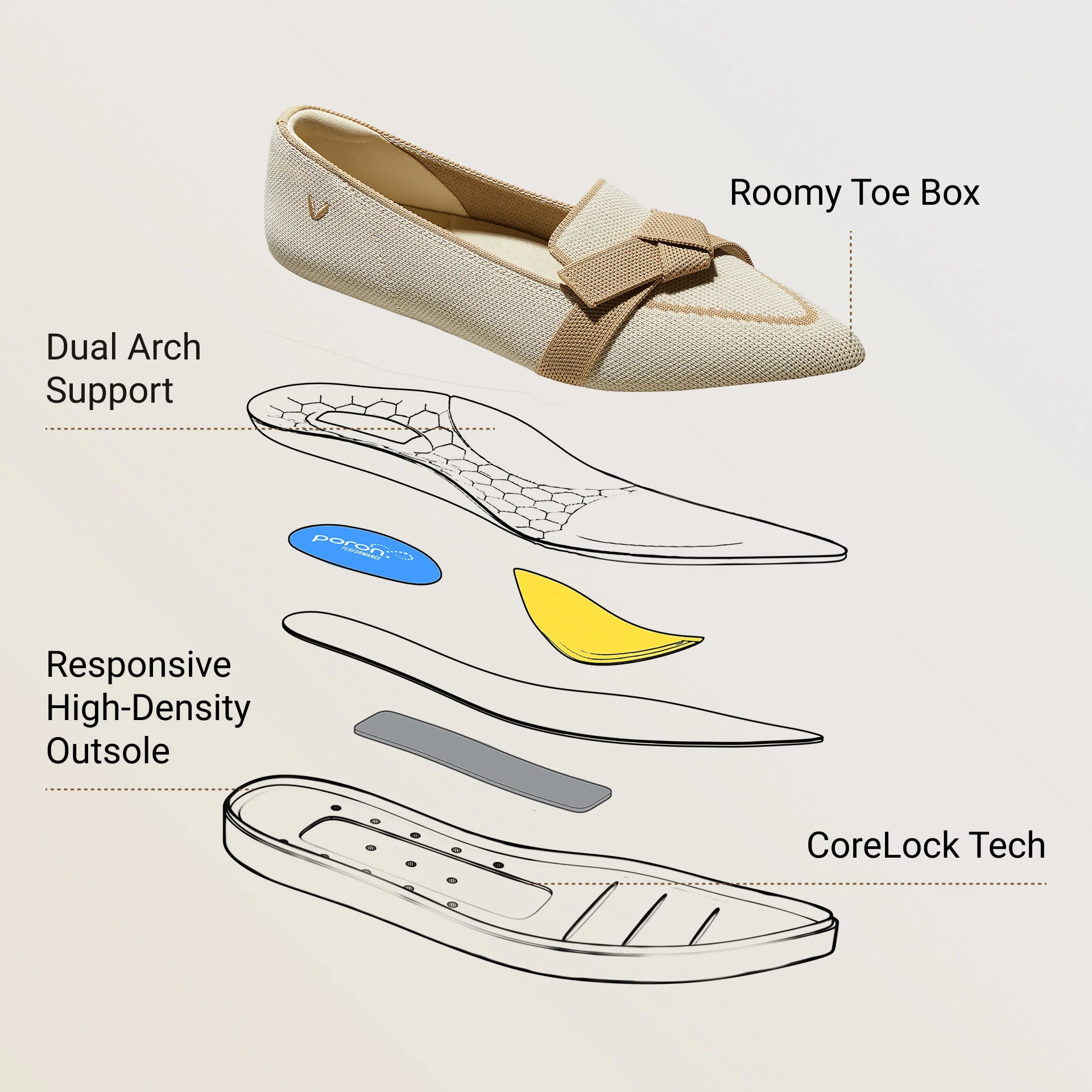 Water-Repellent Pointed-Toe Bow Loafers (Valentina)