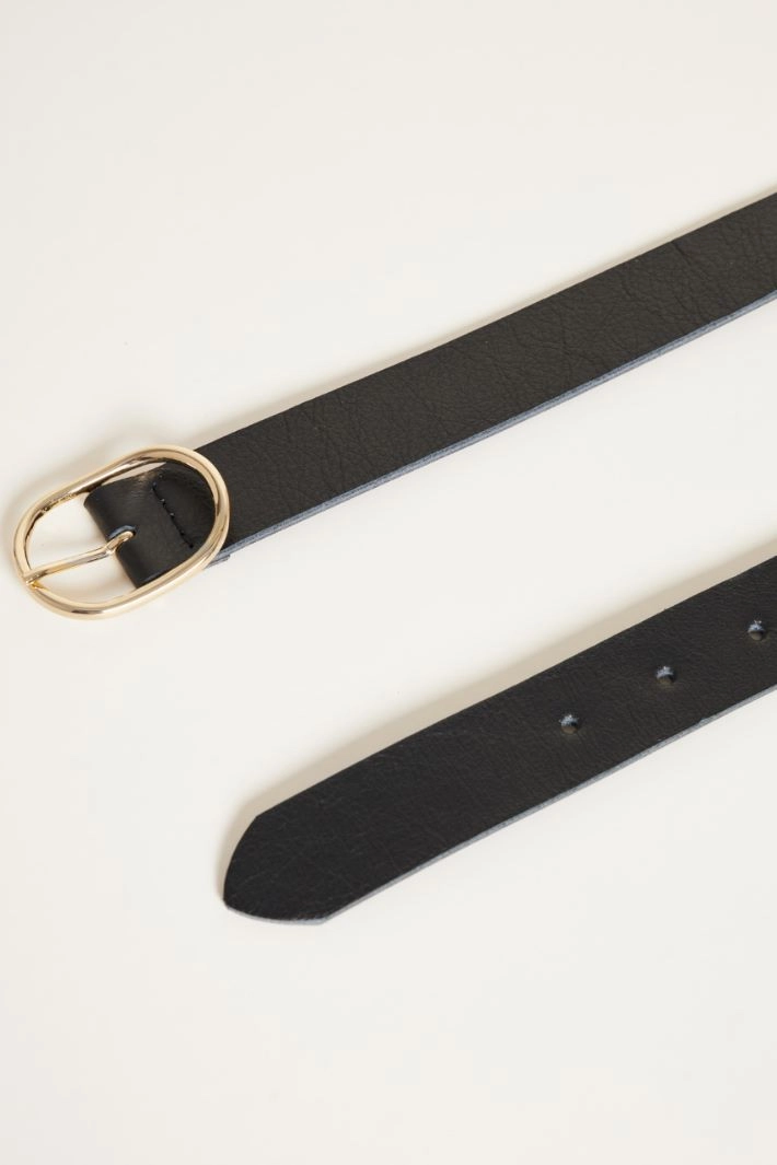 Leather belt - BLACK