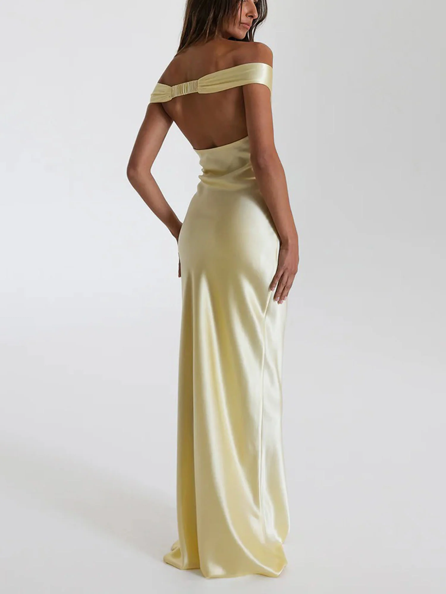 Yellow Off-Shoulder Maxi Dress
