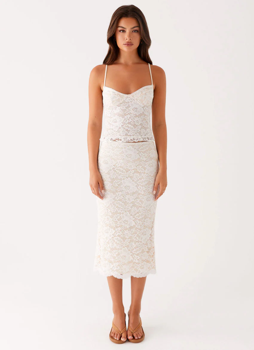 Crystal Clear Lace Top - Ivory