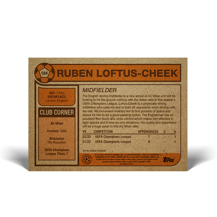 Topps UK - UCC Living Set Card #584 - Ruben Loftus-Cheek