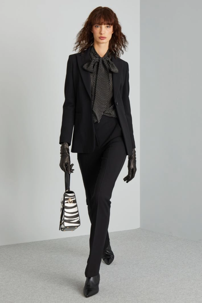 Slim-fit jersey trousers - BLACK