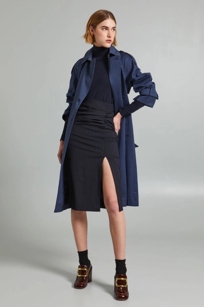 Slit-embellished pencil skirt - NIGHT BLUE