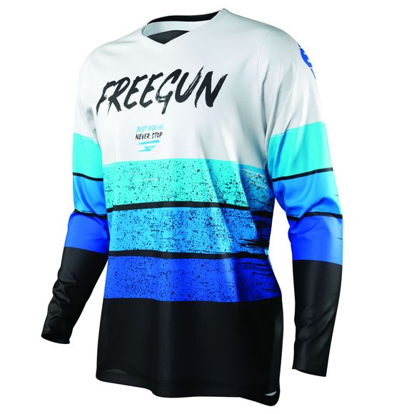 Shot by Freegun DEVO STRIPE cross jersey - BLUE 2021 - Blue / BlackRef : FRG0336