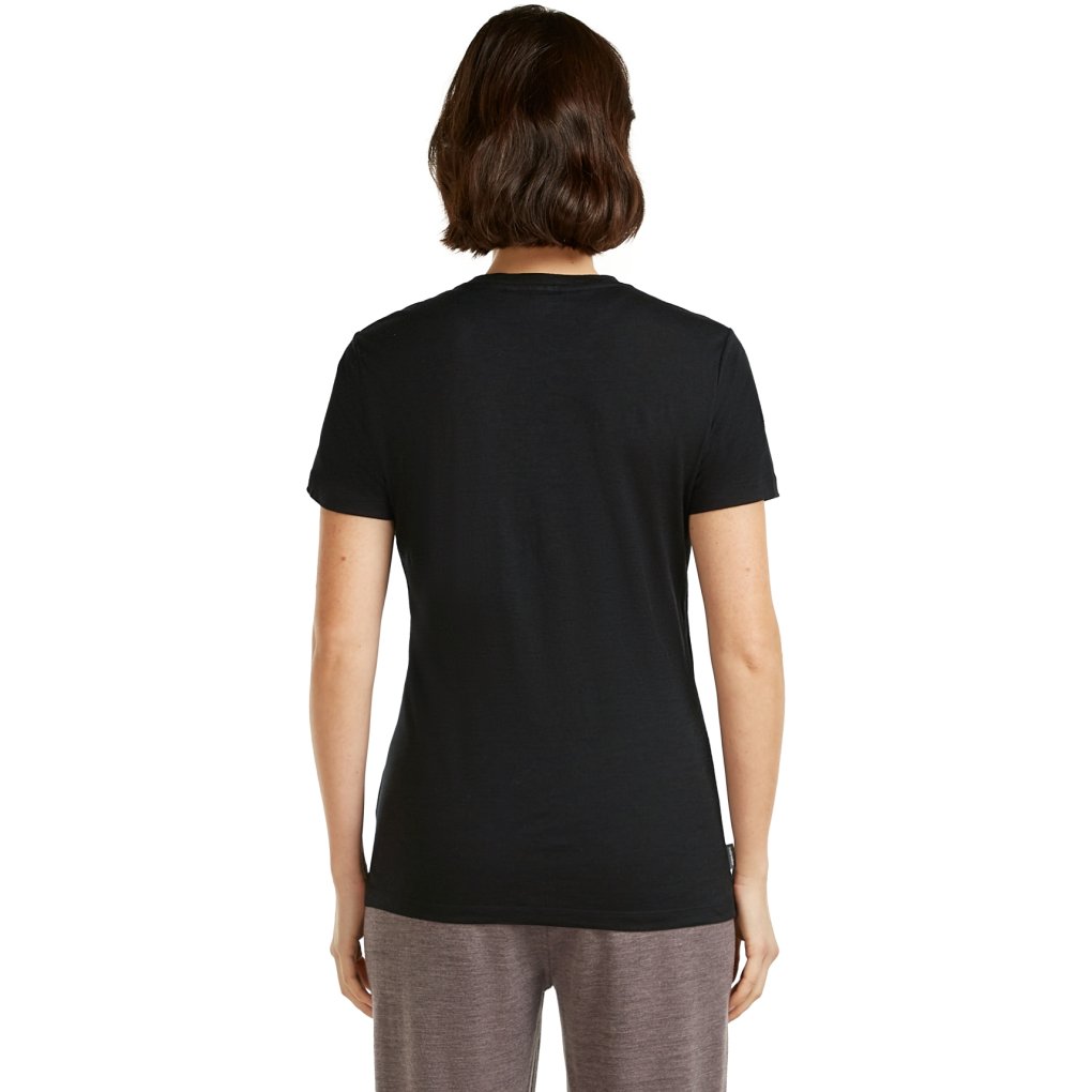 Icebreaker Merino 150 Tech Lite T-Shirt Hike Path Women - Black