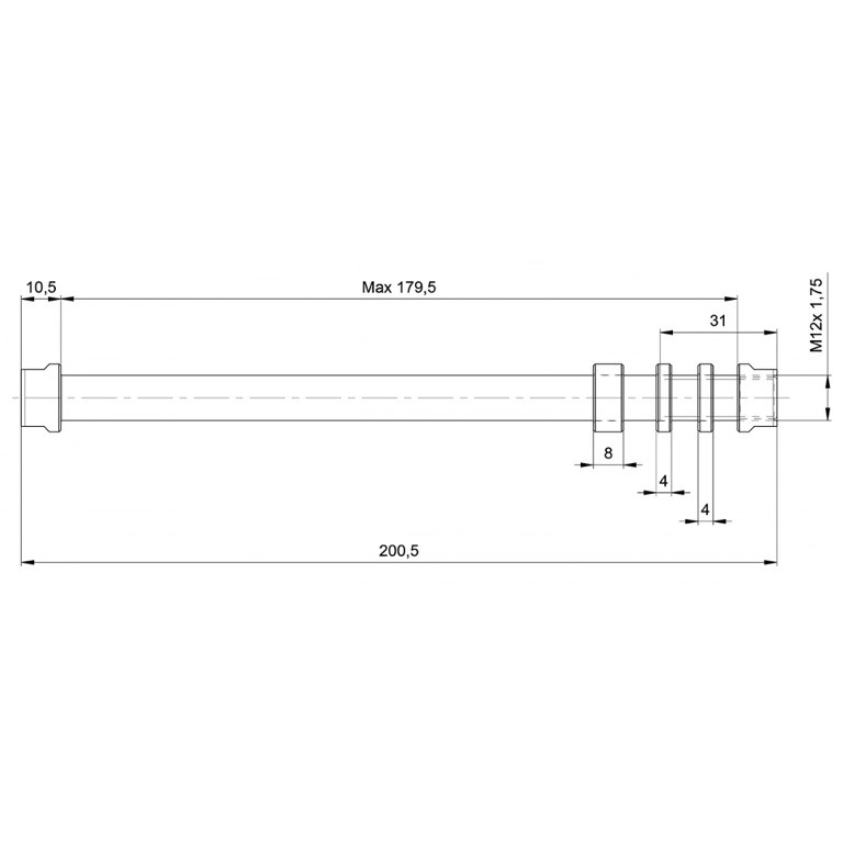 Garmin Tacx Trainer Axle for 12mm Maxle Thru Axle - M12x1.75 / 179.5mm - T1708