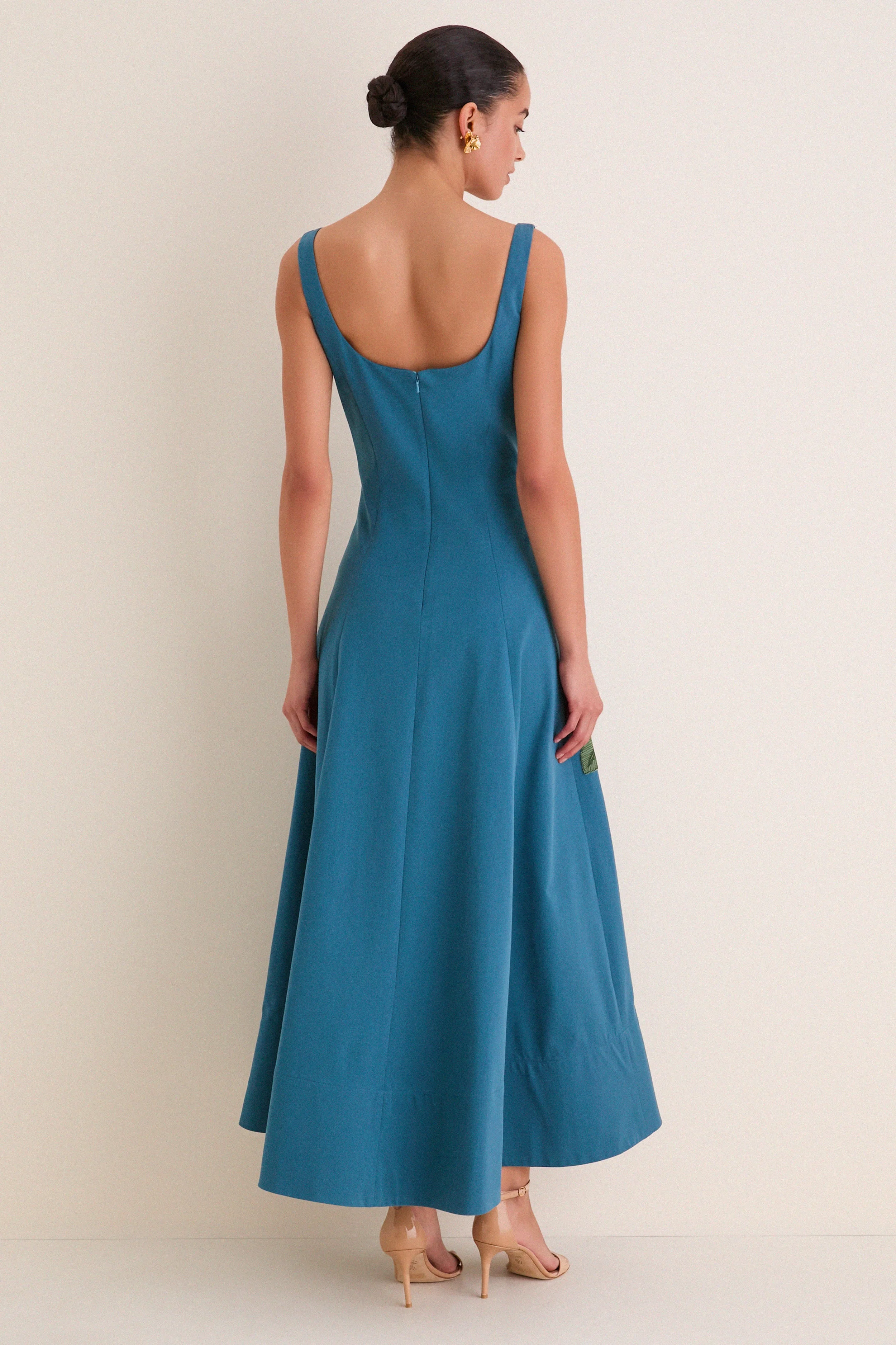 Mallard Peony Embroidered Full Dress