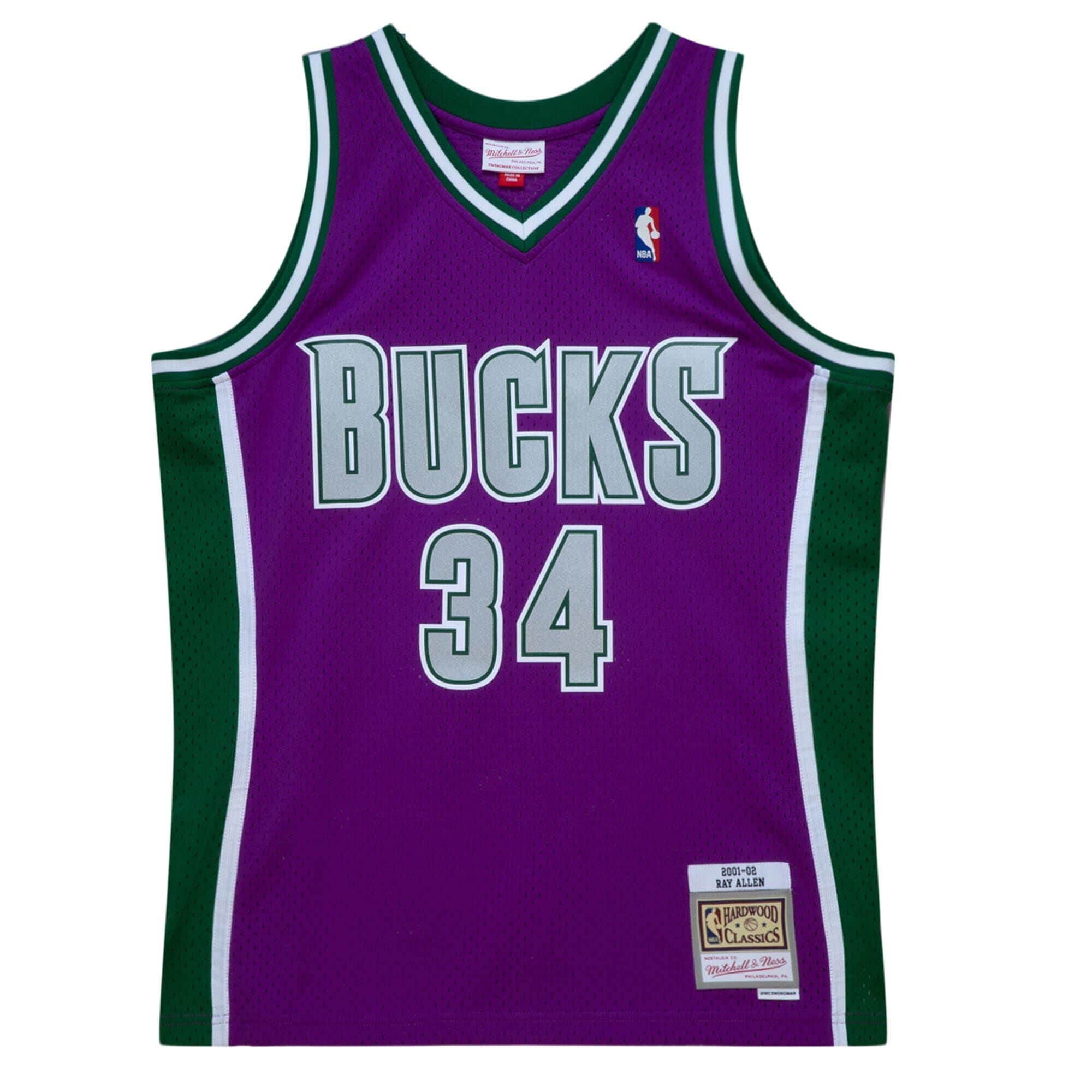 Ray Allen #34 Milwaukee Bucks 2001-02 Mitchell & Ness Swingman NBA Jersey Purple