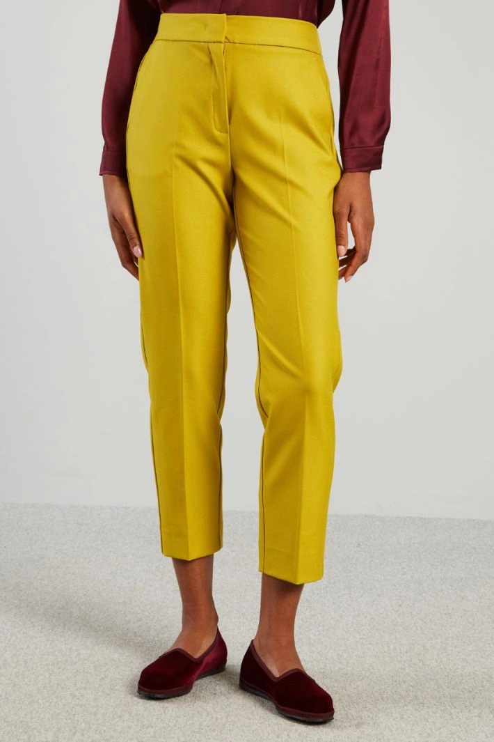 Gabardine carrot trousers - YELLOW