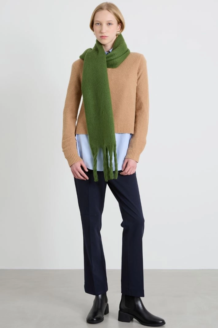 Wool-blend bouclé sweater - CAMEL