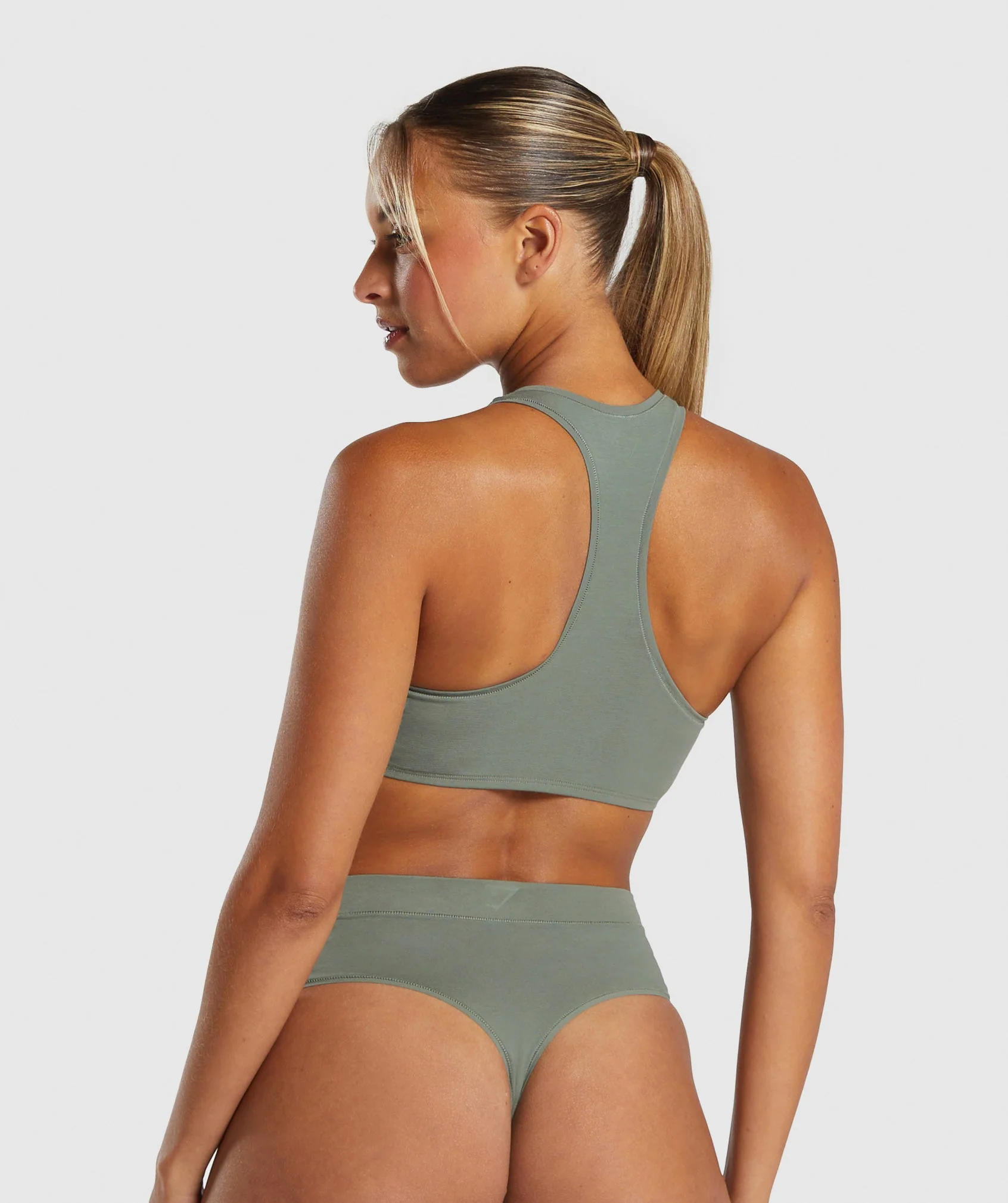 Cotton Bralette Unit Green