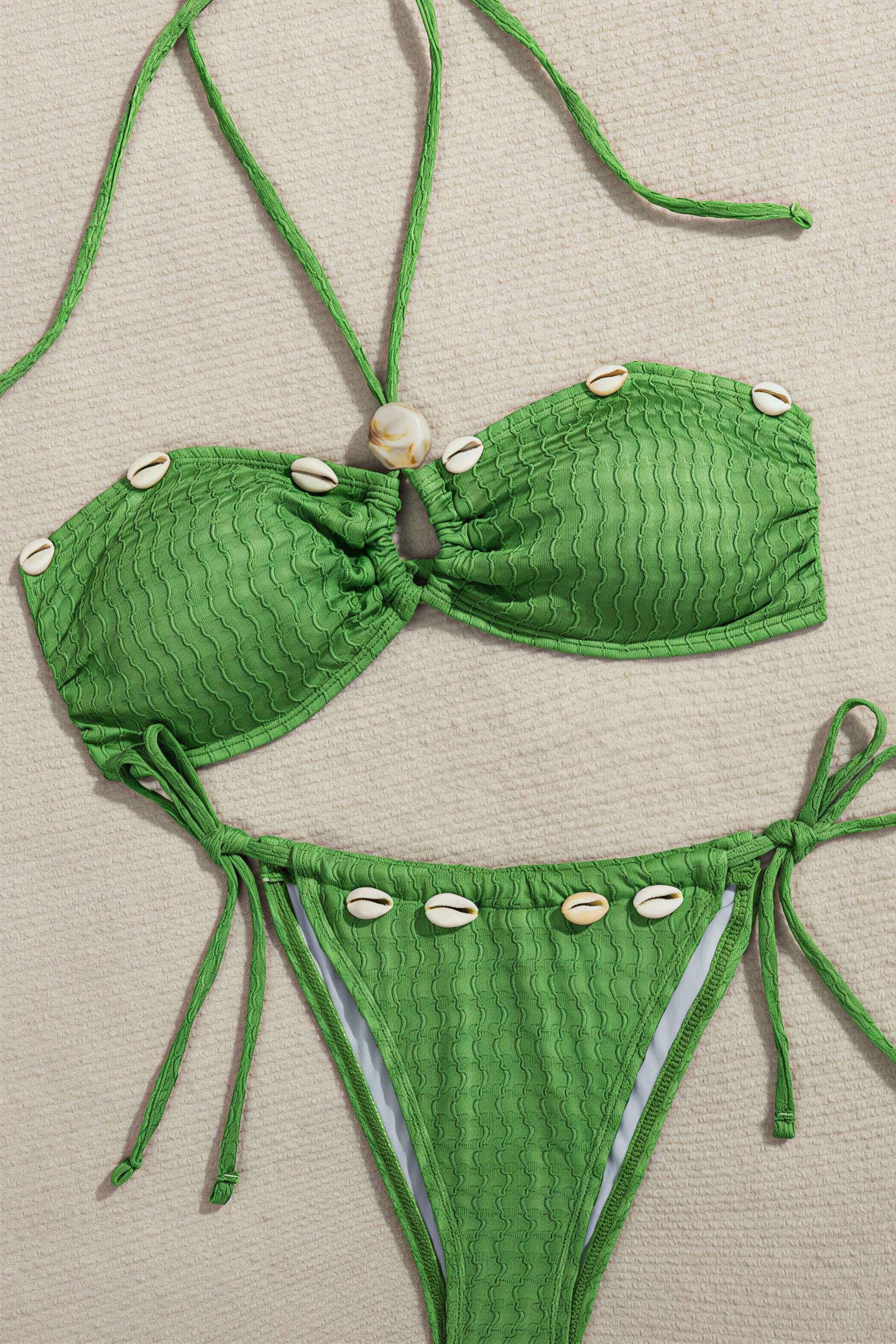 Cross Halter Bandeau Bikini Set