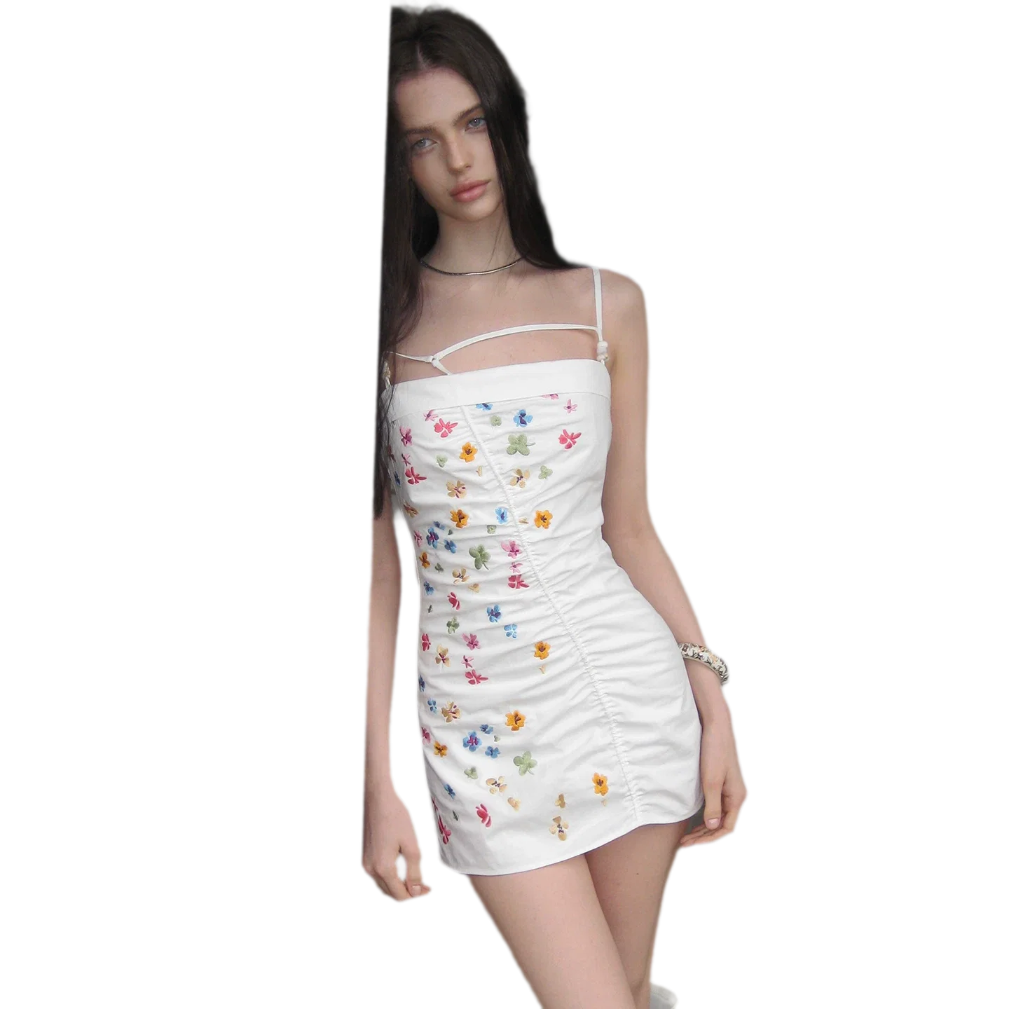 Vintage Embroidered Sleeveless Dress