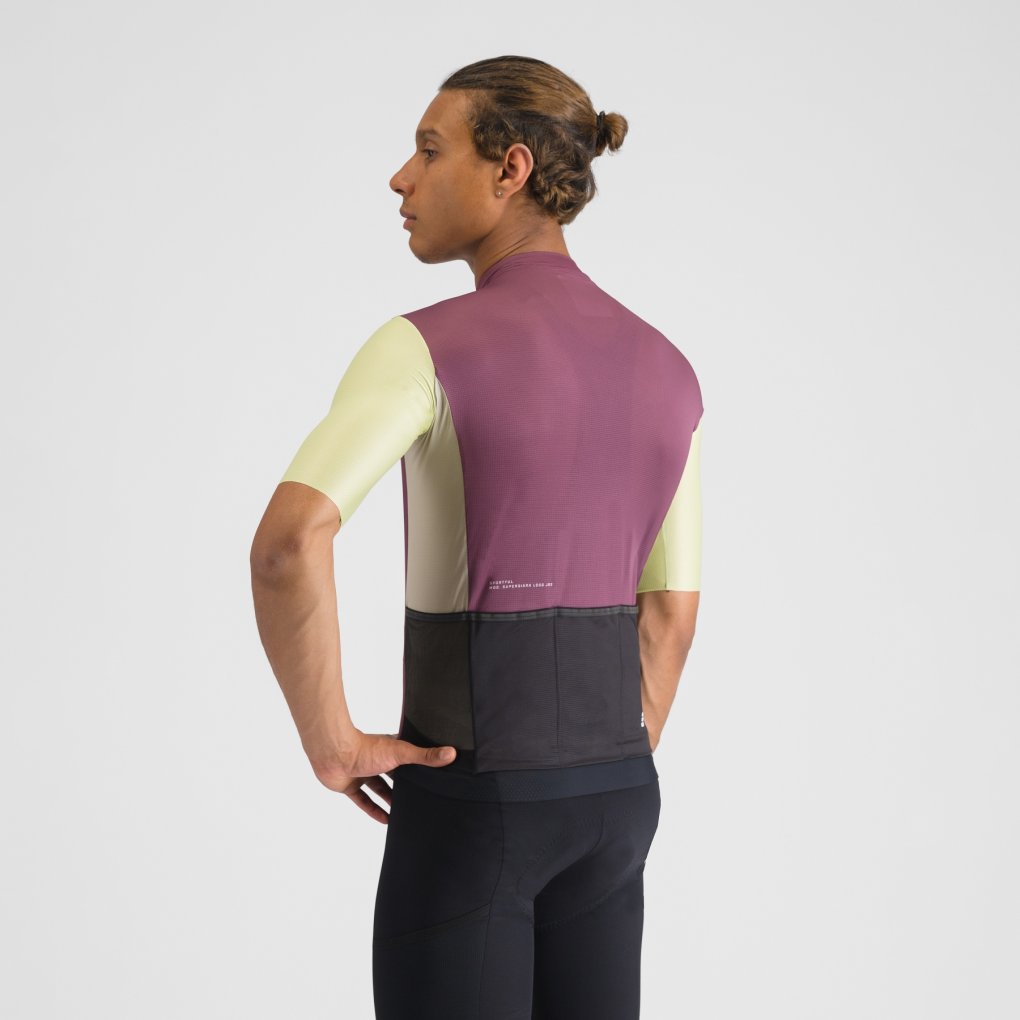 Sportful Supergiara Logo Jersey Men - 569 Bordo'/Shadow Lime