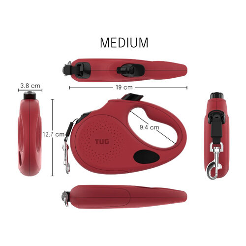 Tug Oval 360° Lead with Dispenser - S - 5 M - Red