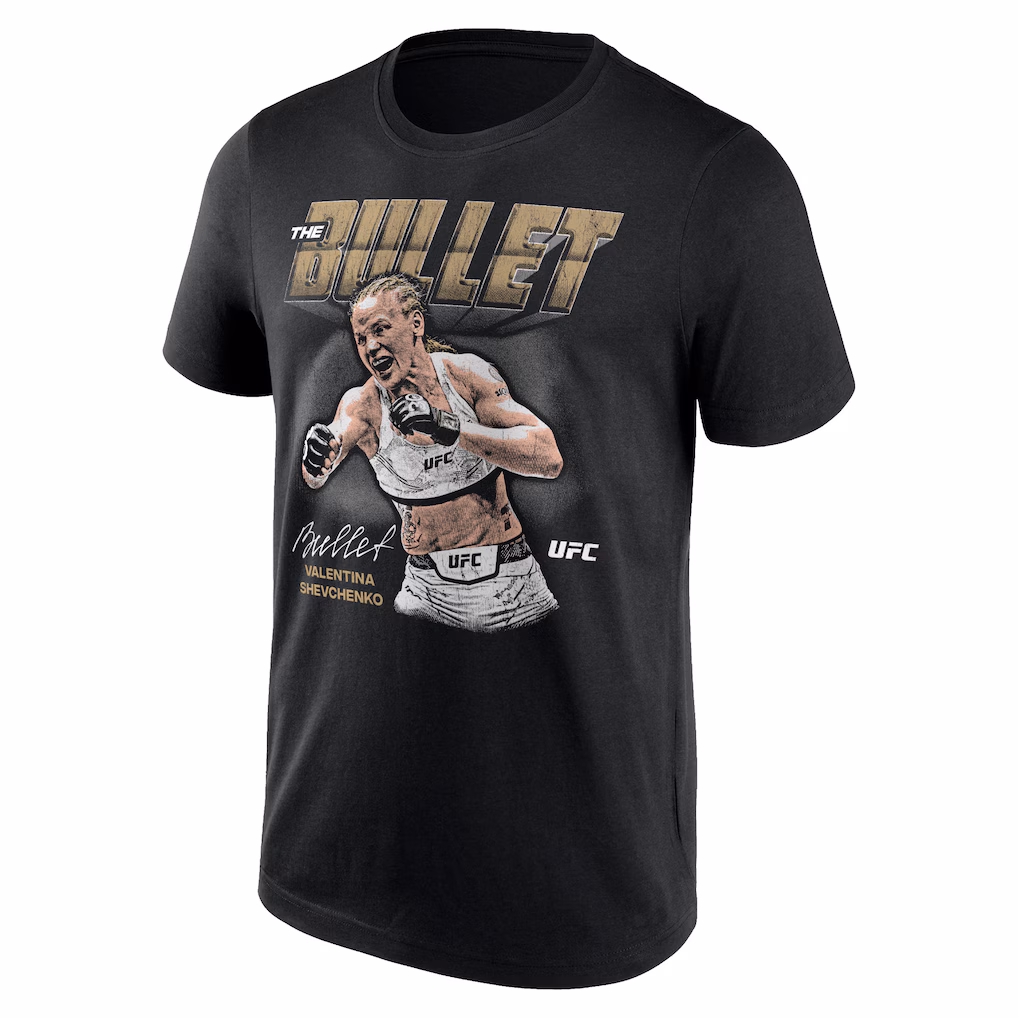 UFC Valentina Shevchenko The Bullet Grunge T-Shirt - Black - Mens