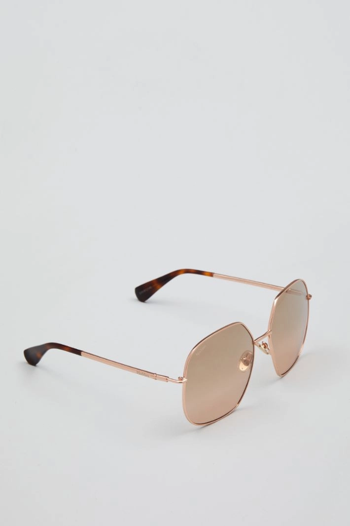 Metal sunglasses - GOLD AMBER