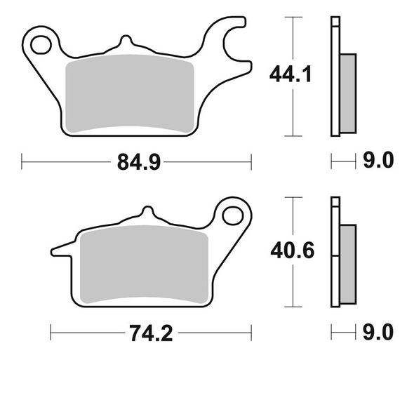 SBS 222CT Organic Front Left Brake PadsRef: 222CT / 222080