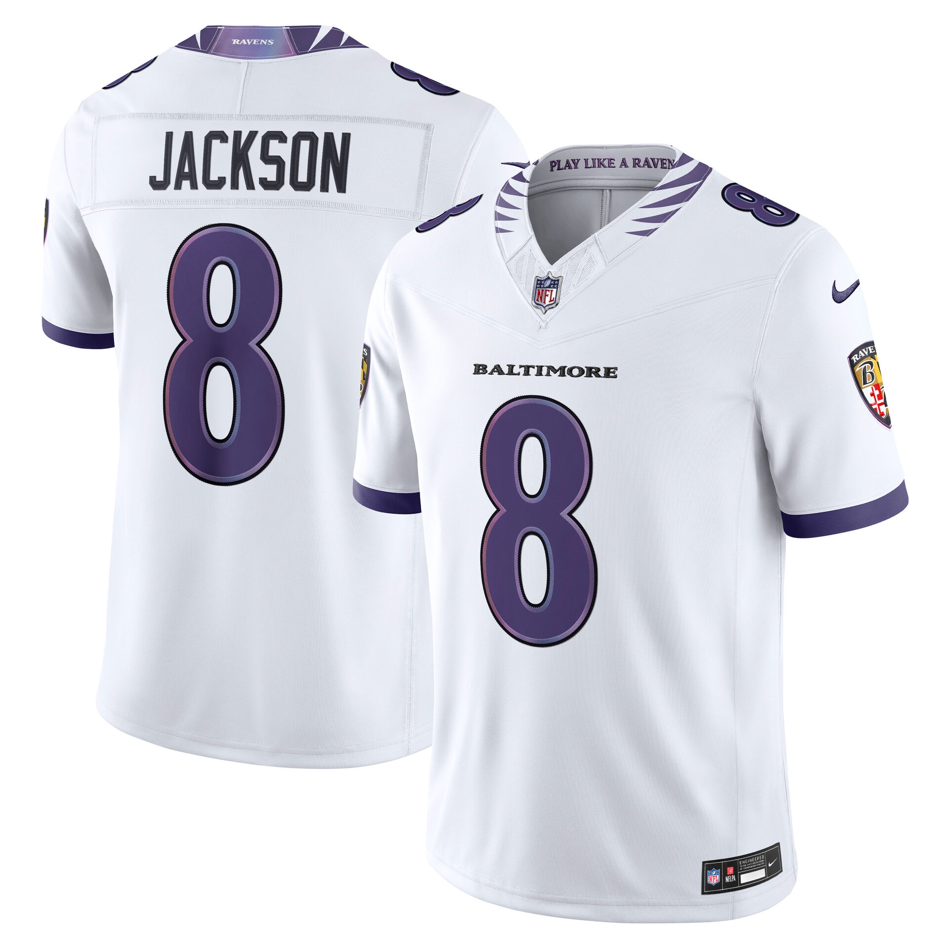 Lamar Jackson #8 Baltimore Ravens 2026 Stitched Limited NFL Jersey White