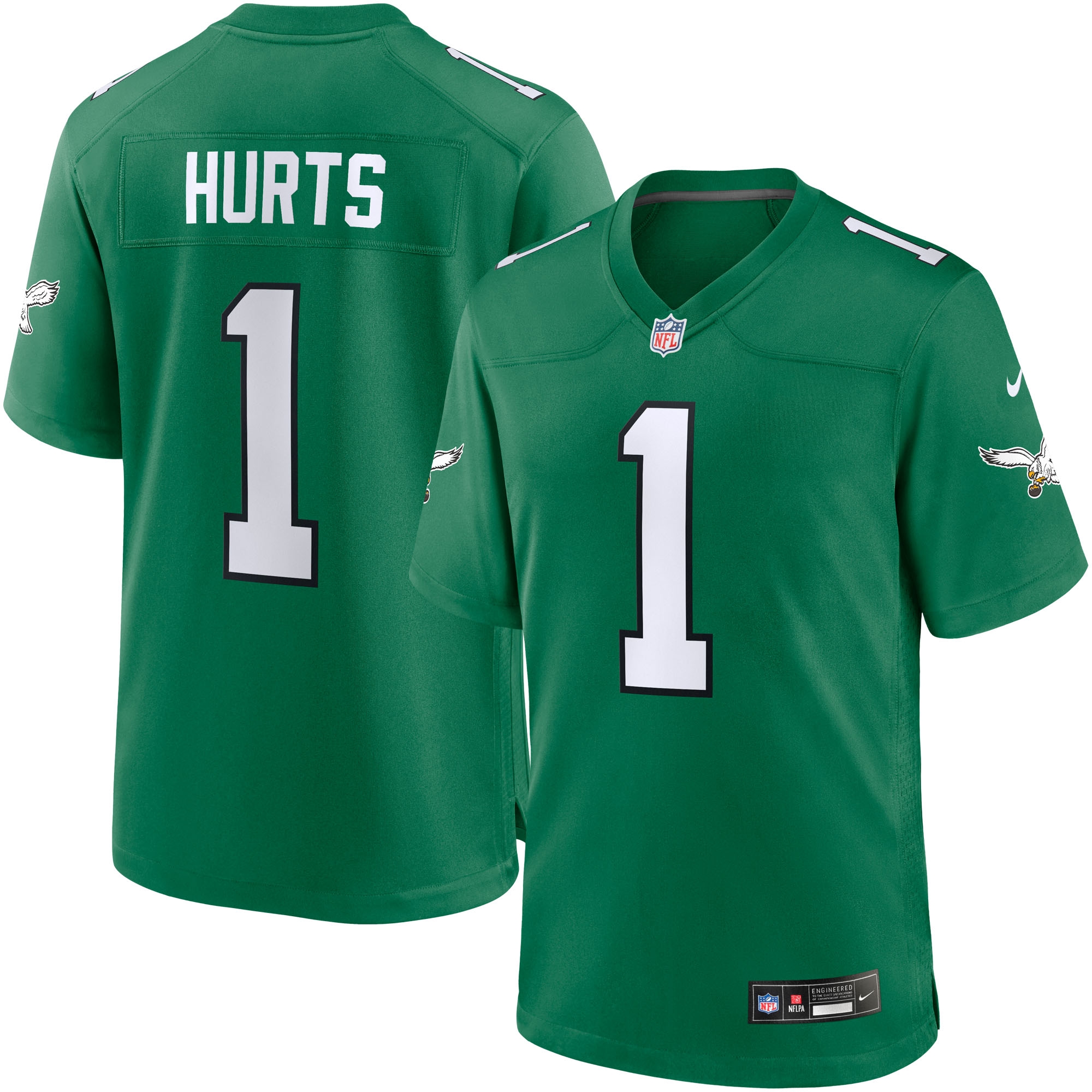 Jalen Hurts #1 Philadelphia Eagles Classic Game NFL Jersey Green