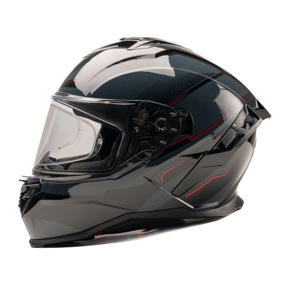 DXR HYPERION TECH Full-Face Helmet - Gray / RedRef: DX0726