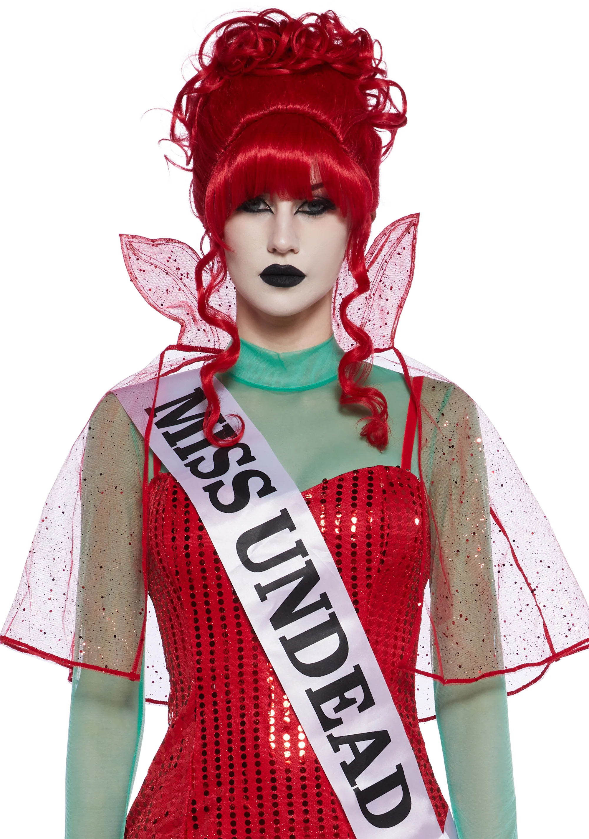 Miss Afterlife Receptionist Costume and Wig Set