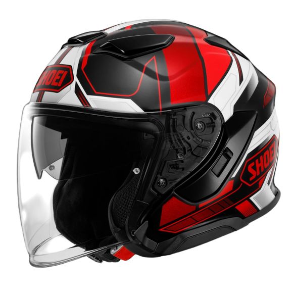 Casque jet Shoei J-CRUISE 3 - WHIZZY - Noir / RougeRef : SI0580