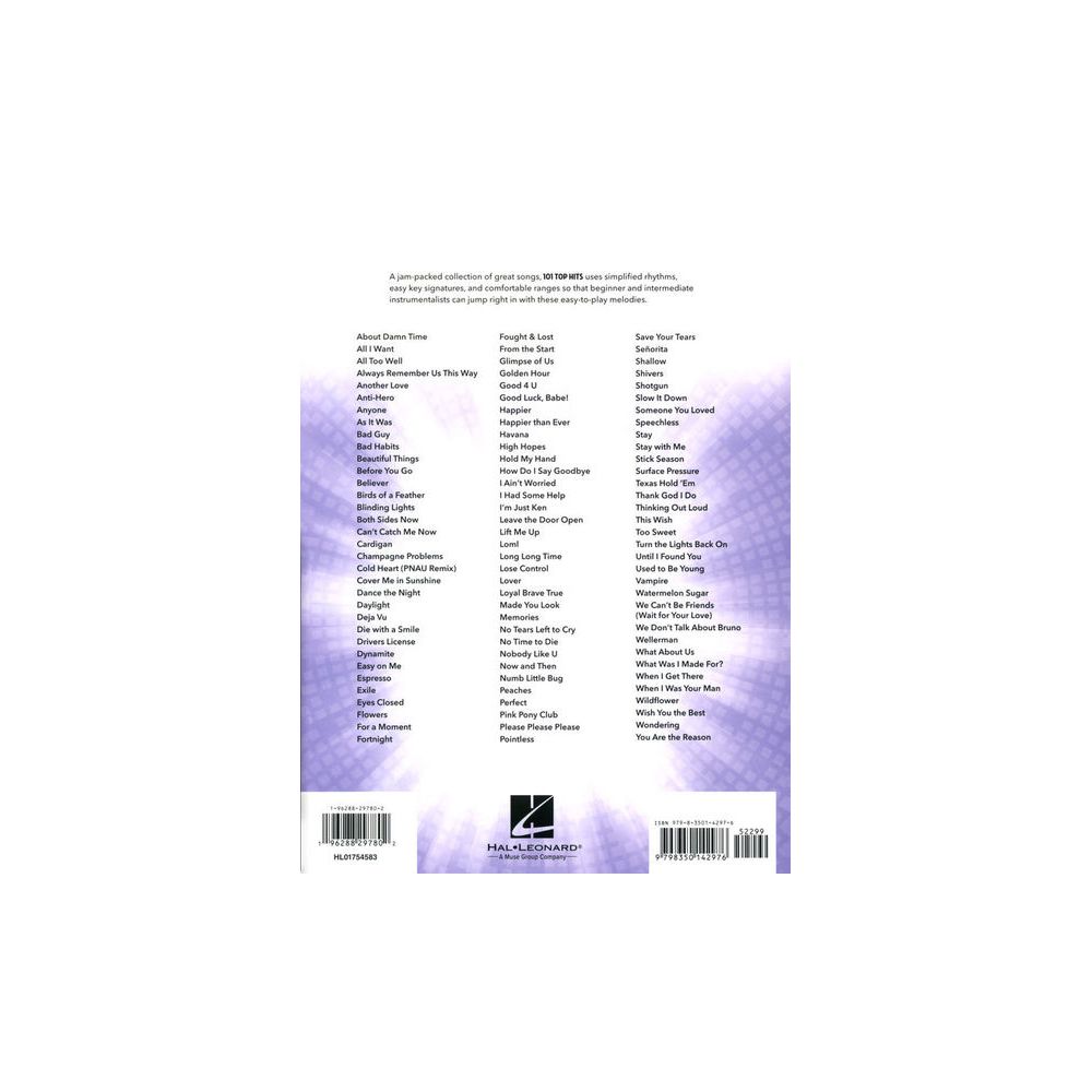 Hal Leonard 101 Top Hits for Violin – Thomann Ireland