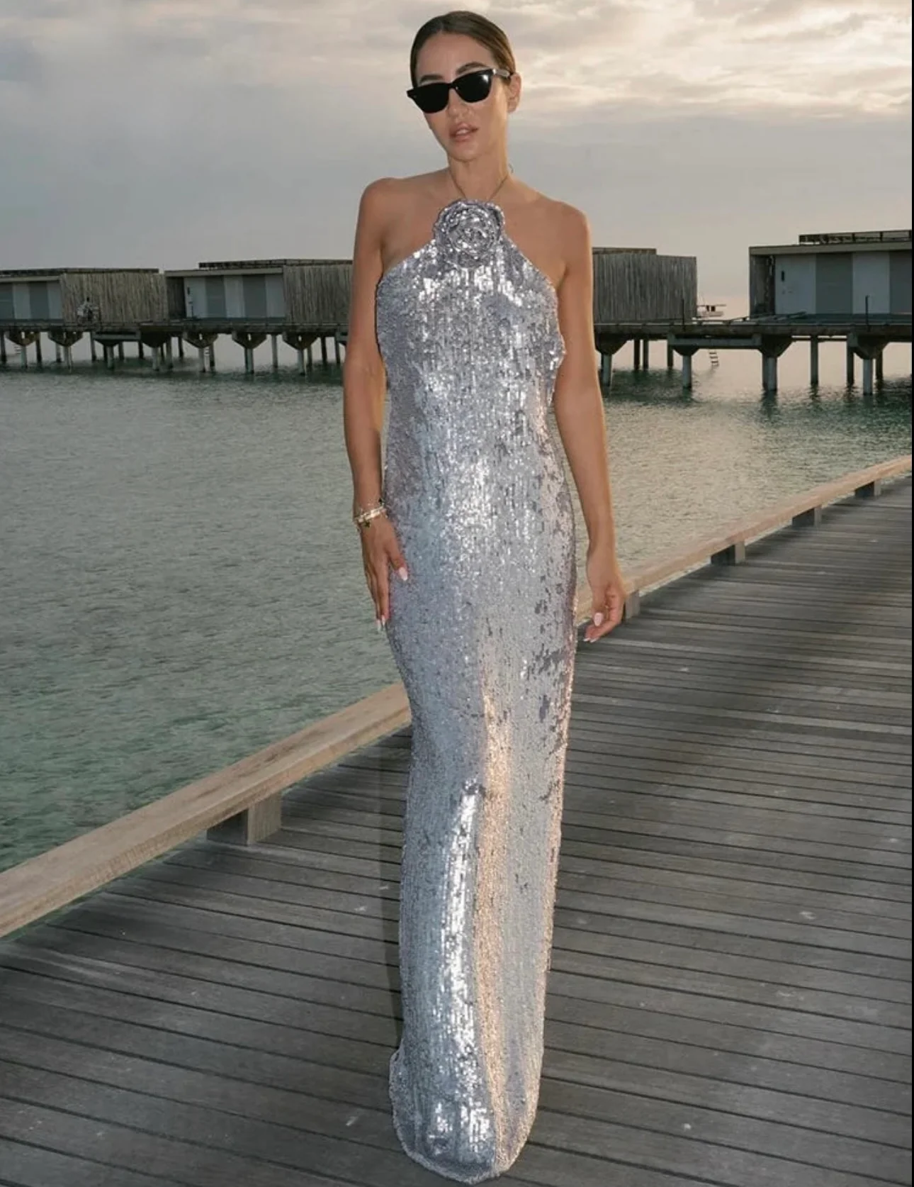 Averie Sequin Maxi Dress