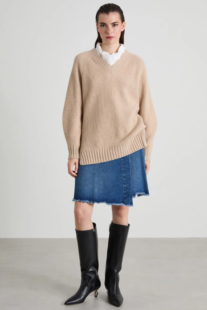 Wrap denim skirt - BLUE