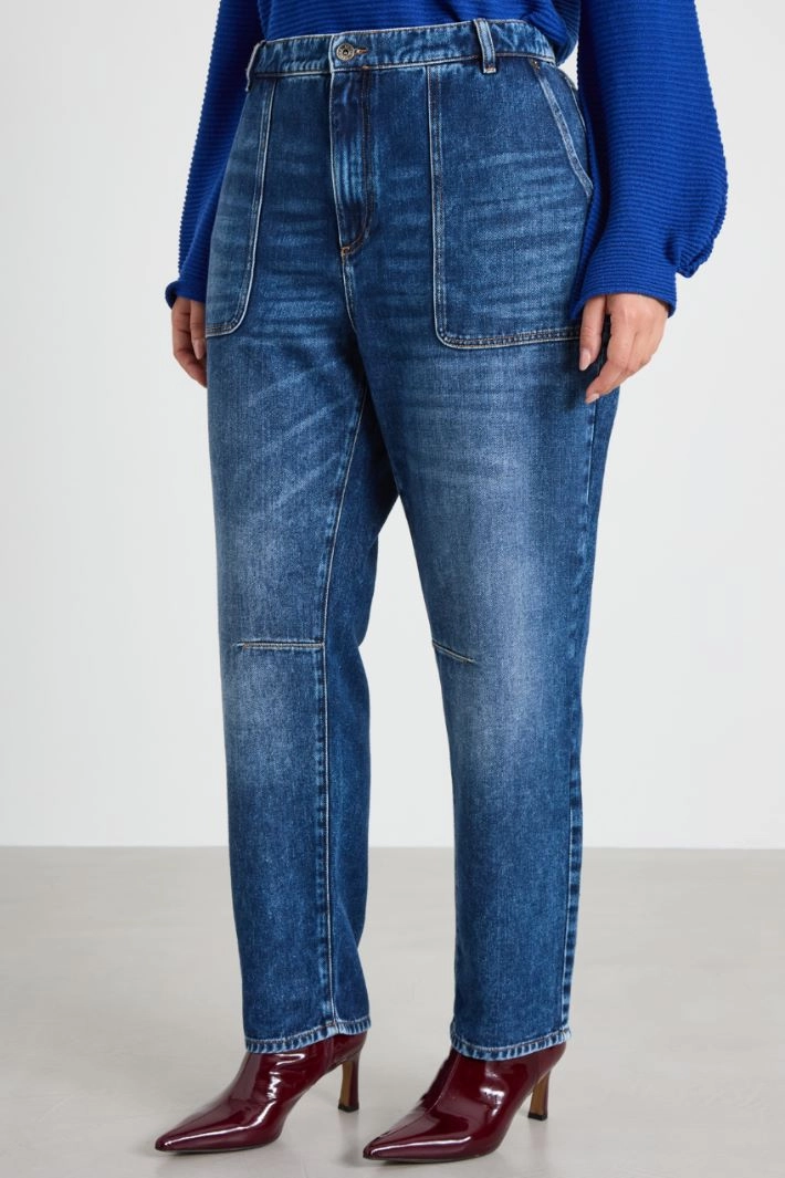 Cotton-blend denim jeans - BLUE