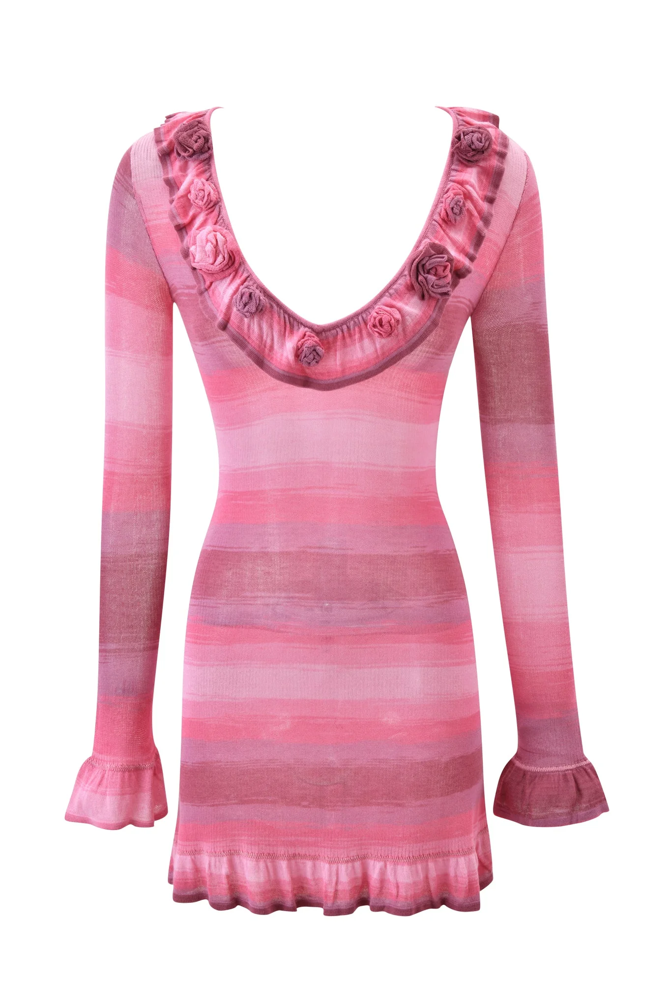 Nerissa Knit Mini Dress - Pink Stripe