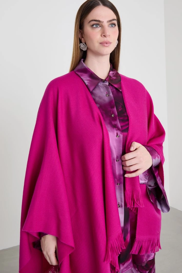 Wool cape - FUCHSIA