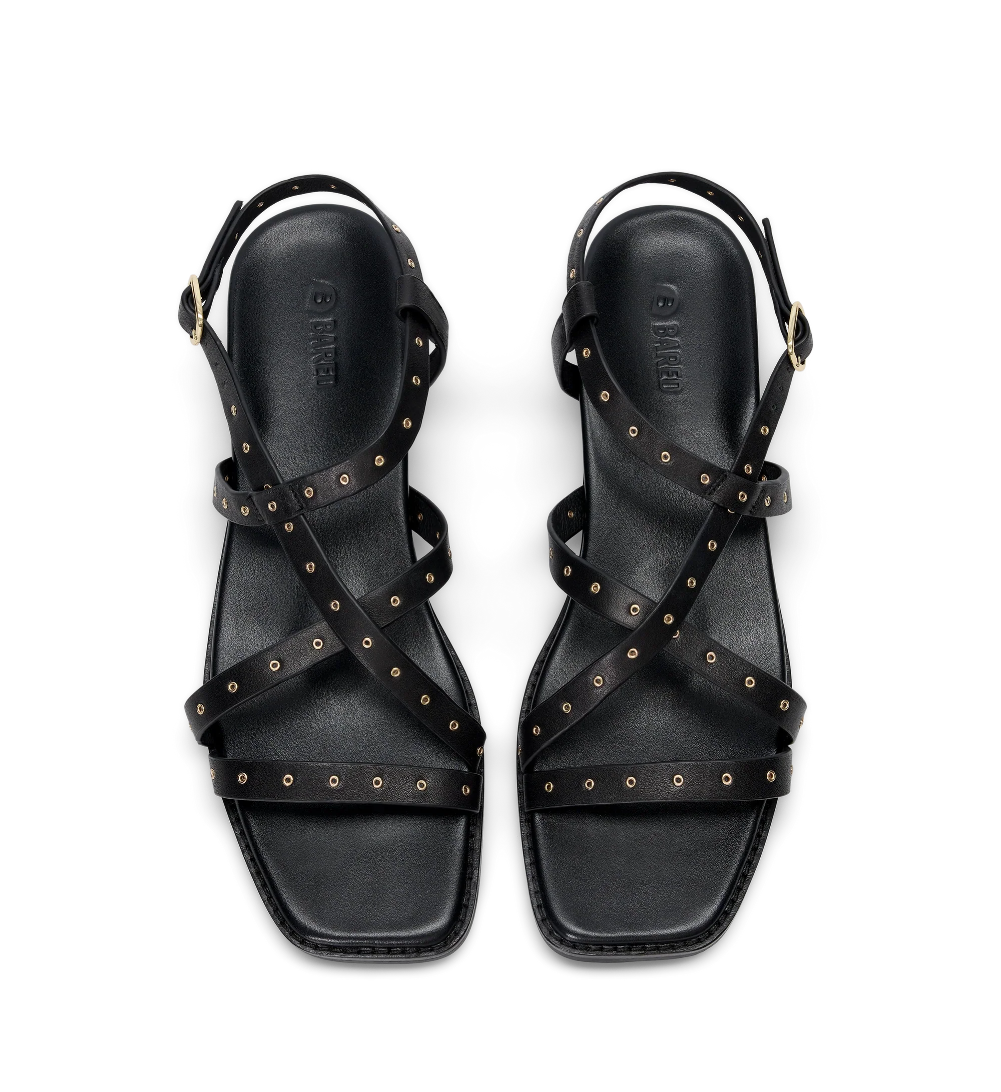 Wrentit Black Leather & Hardware Sandals | Bared Footwear