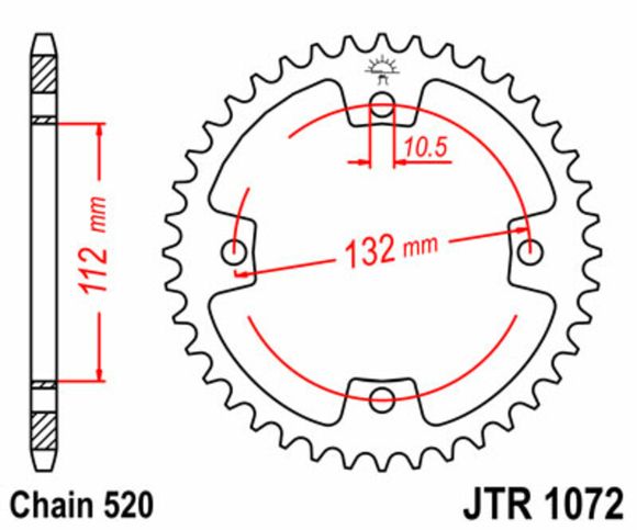 Couronne JT. acier standard 1072 - 520Ref : JTC01752A / 1074865001