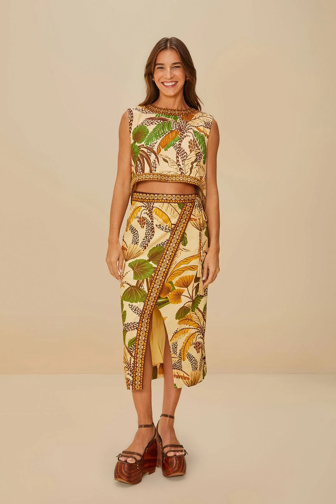 Sand Foliage Sketch Blouse