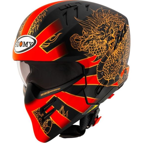 Suomy ARMOR modular helmet - Dragon Matt - Black / RedRef: SU0462