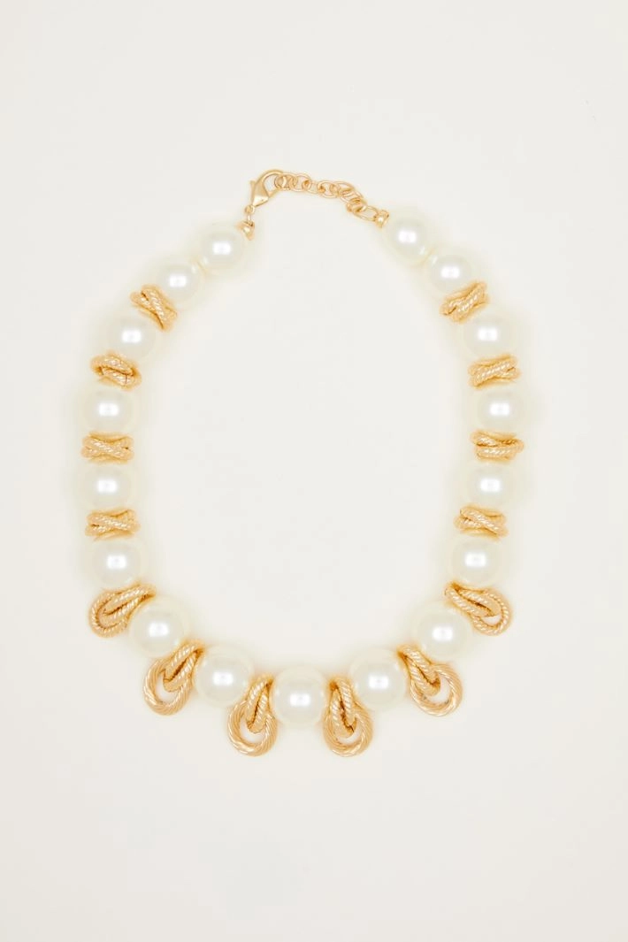 Oversized sphere necklace - GOLD WHITE