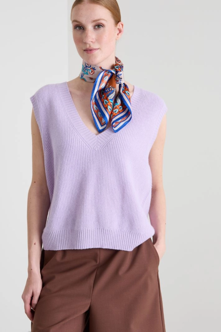 Silk twill scarf - ORANGE BLUETTE