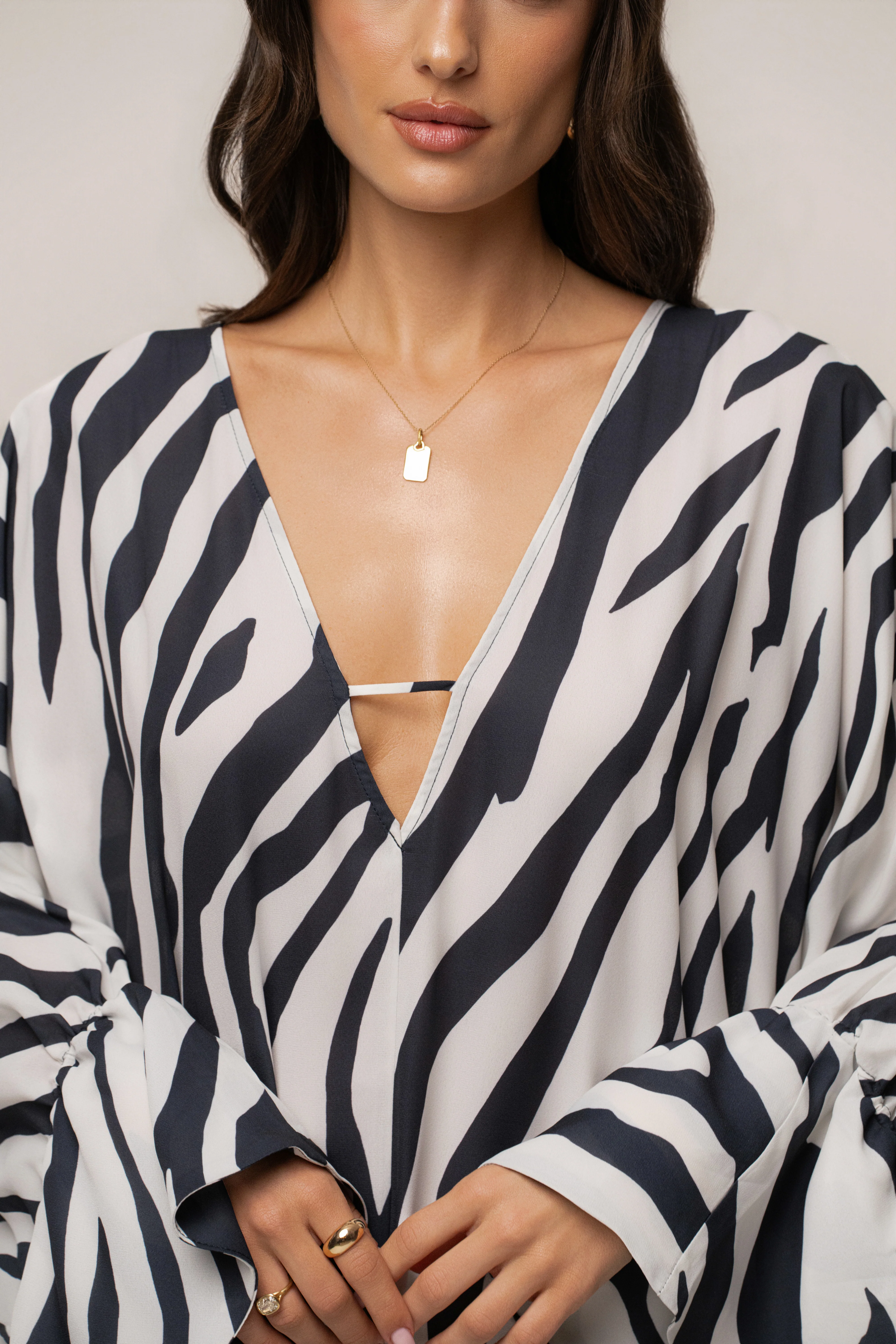 Navy Zebra Sienna Sheer Cover Up