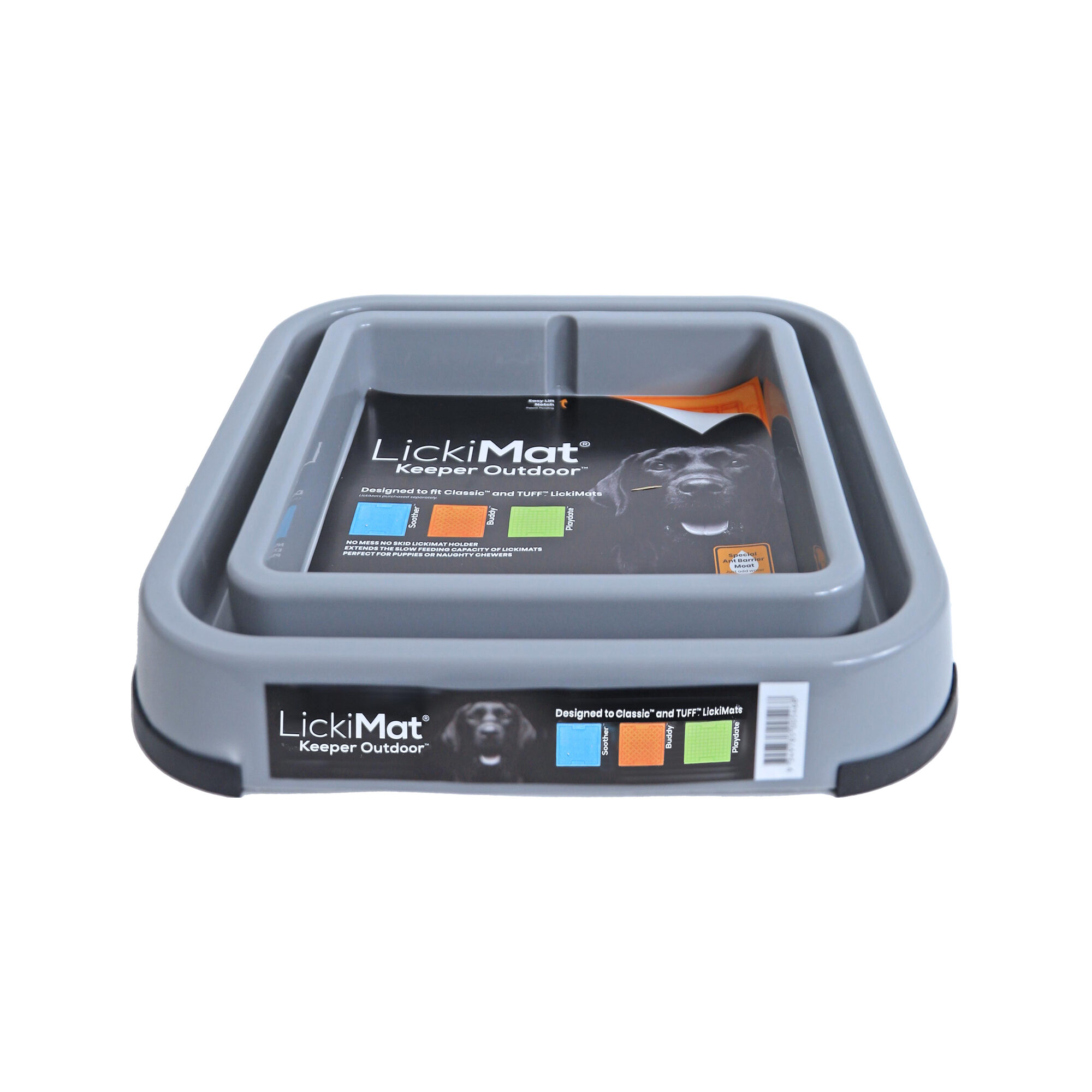 LickiMat Keeper Outdoor - Grey - 31.2 x 31.2 x 5.5 cm