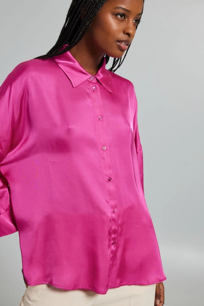 Three-quarter sleeve shirt - FUCHSIA
