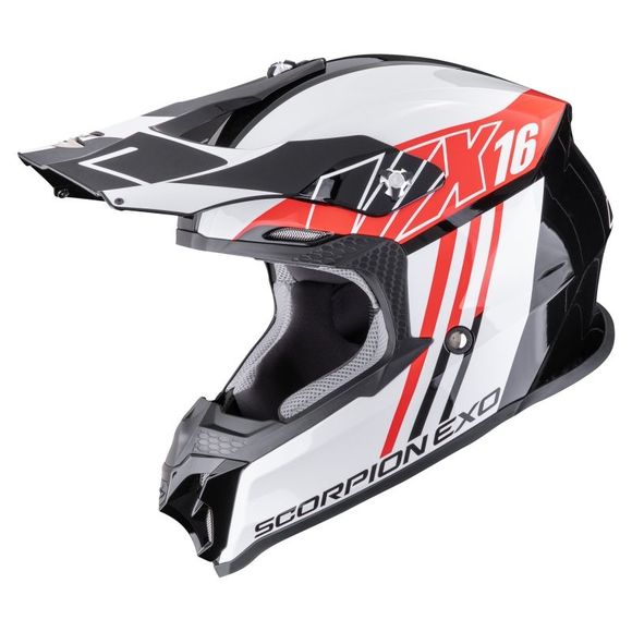 Casque cross Scorpion Exo VX-16 EVO AIR - LIGNES 2026 - Noir / RougeRef : SC1270