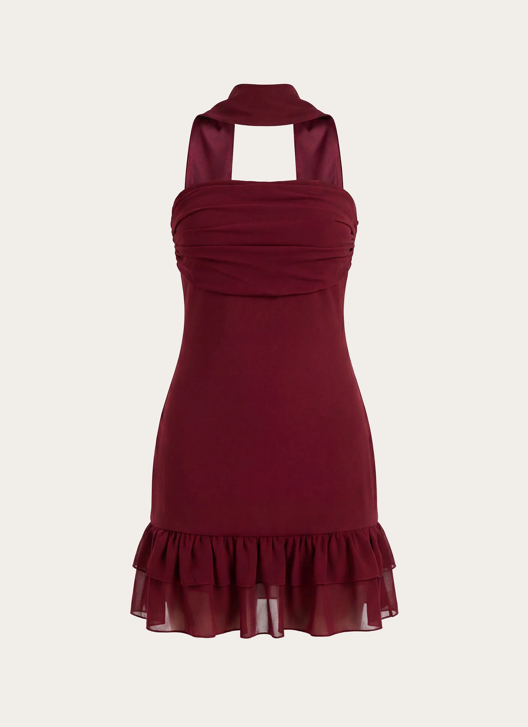 Manon Scarf Mini Dress - Deep Red