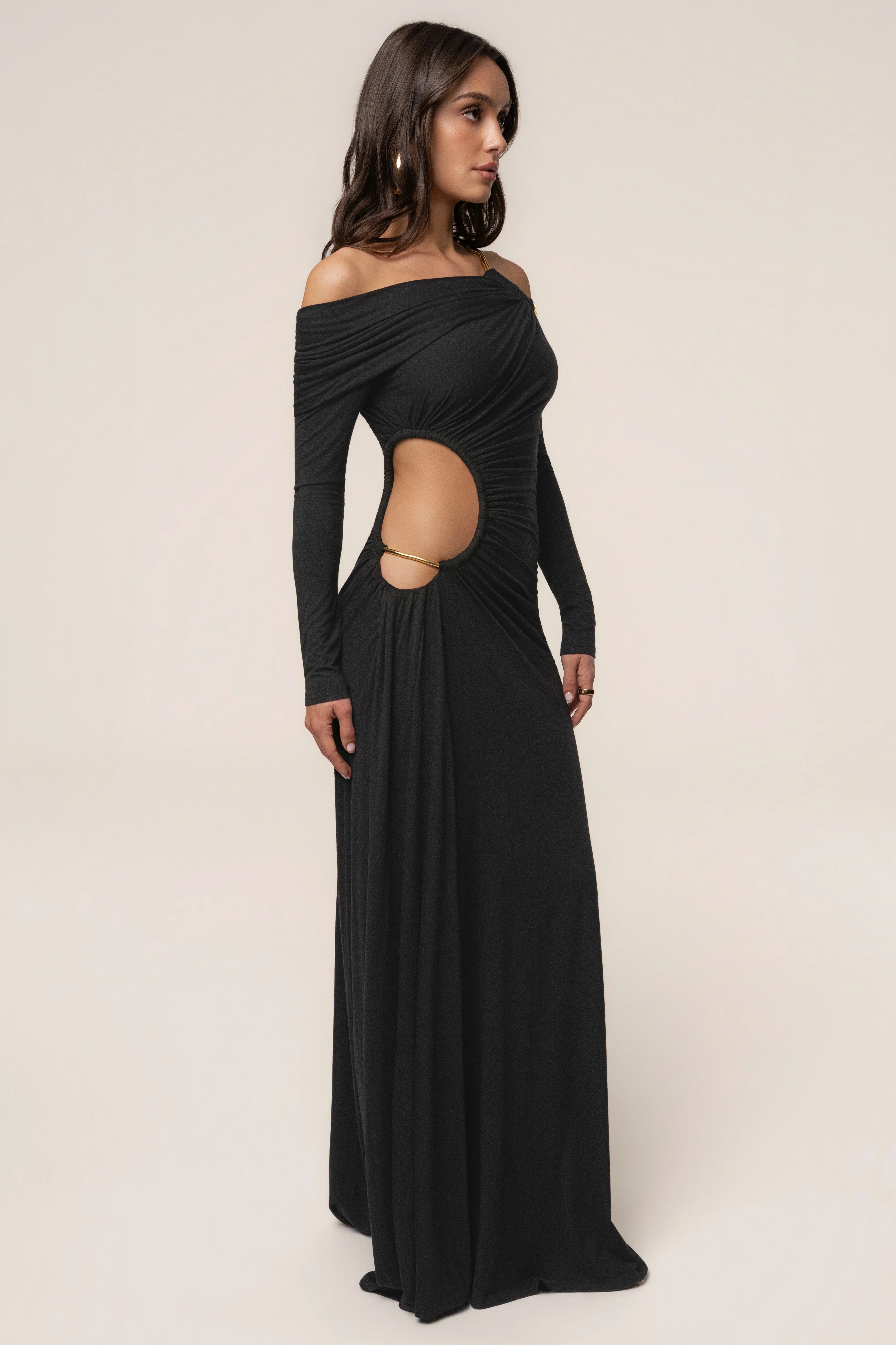 Black Gilded Grace Maxi Dress