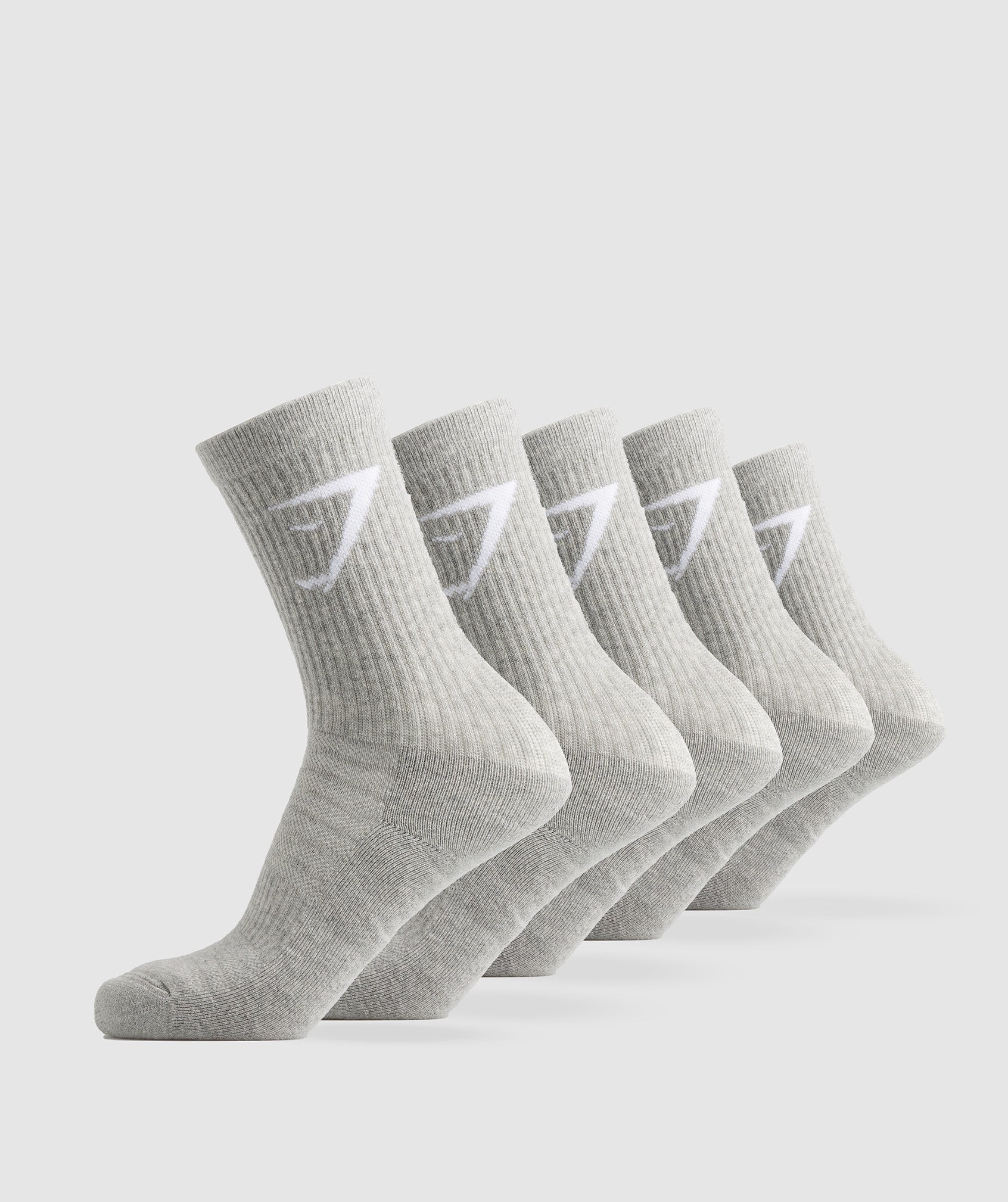 Crew Socks 5pk Light Grey Marl